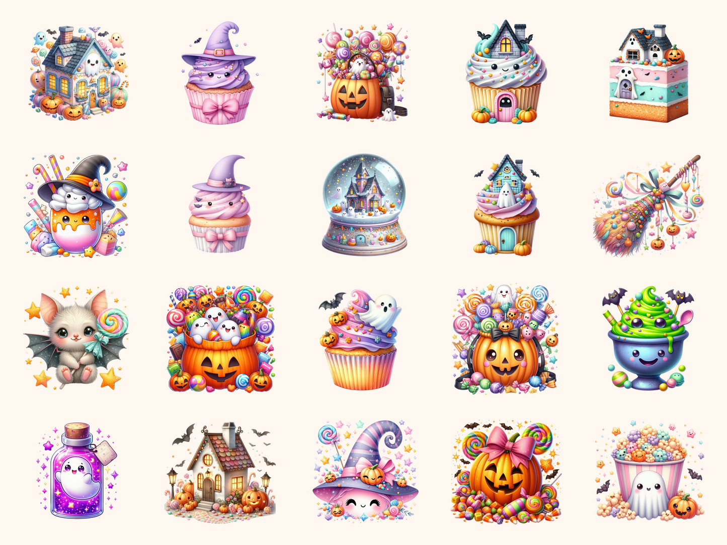 Cute Kawaii Halloween Clipart