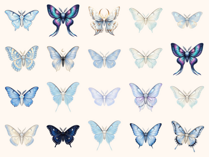 Moonlight Moths Clipart