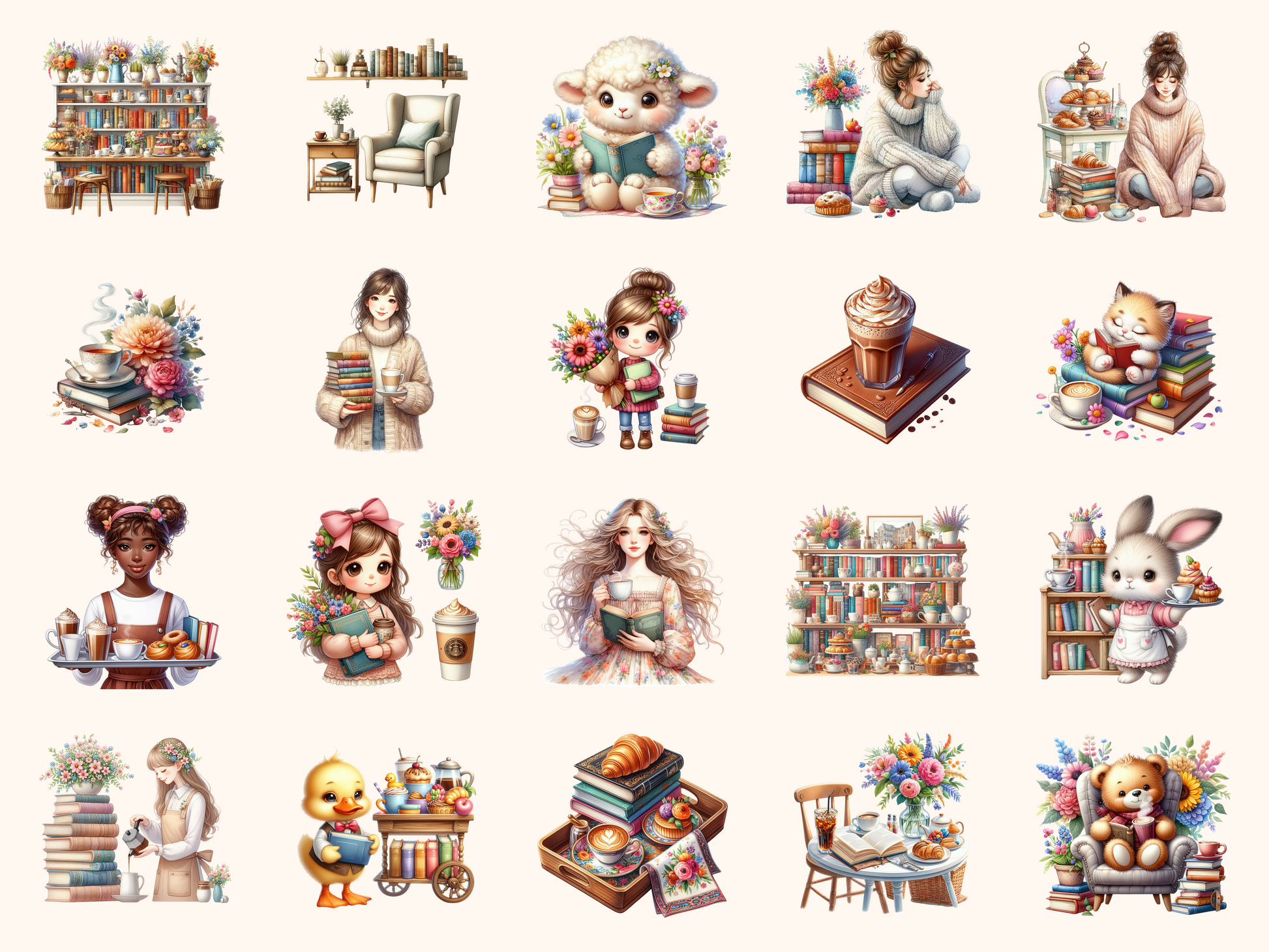Bookstore Café Clipart