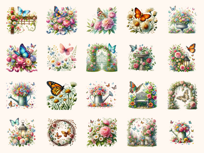 Butterfly Garden Clipart