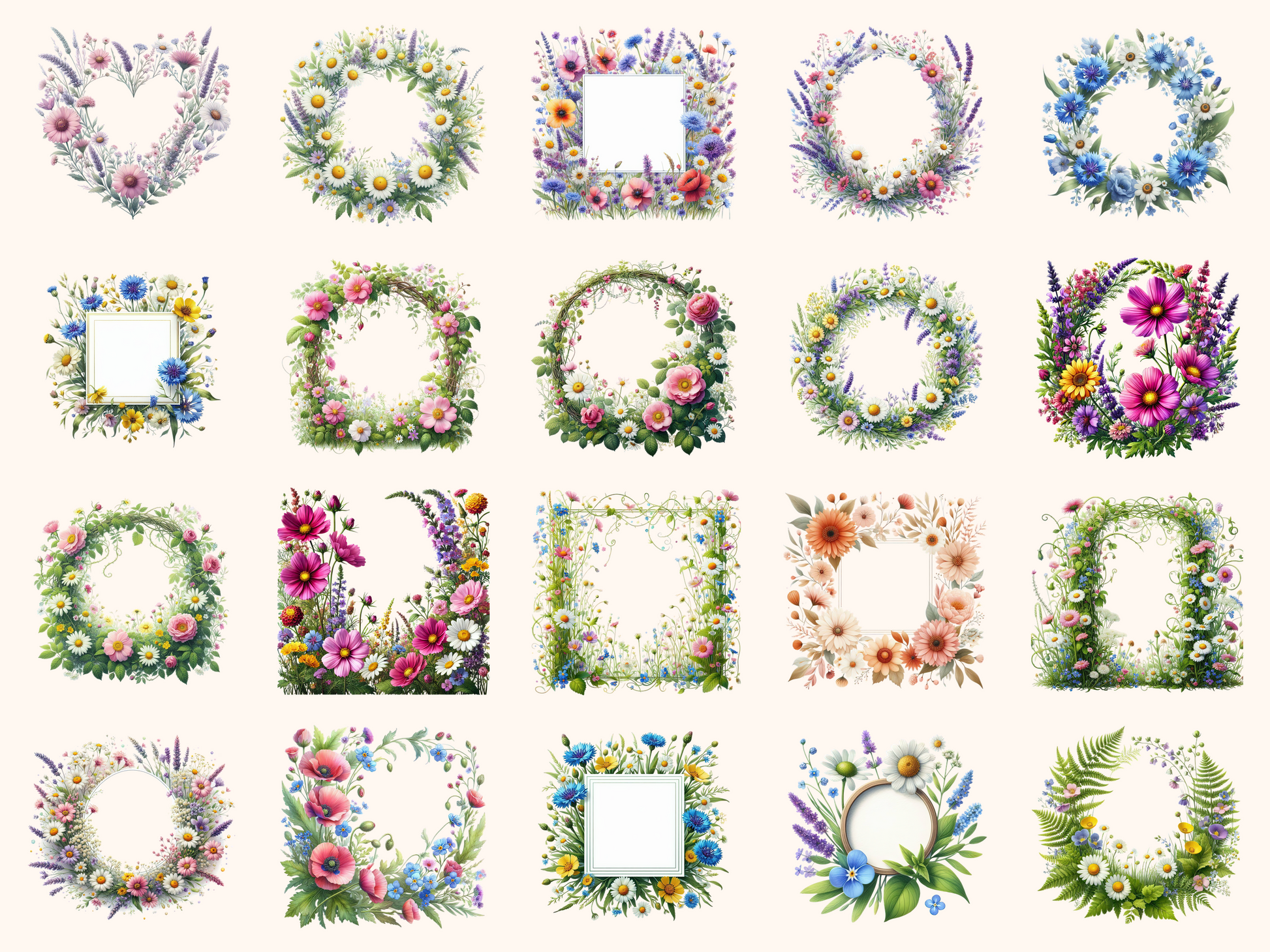 Wildflower Frames Clipart