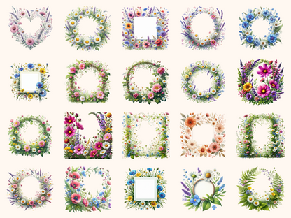Wildflower Frames Clipart