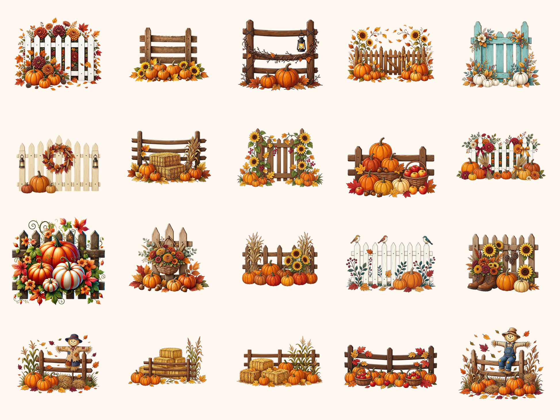 Autumn Fences Clipart