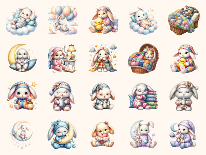 Bedtime Bunnies Clipart