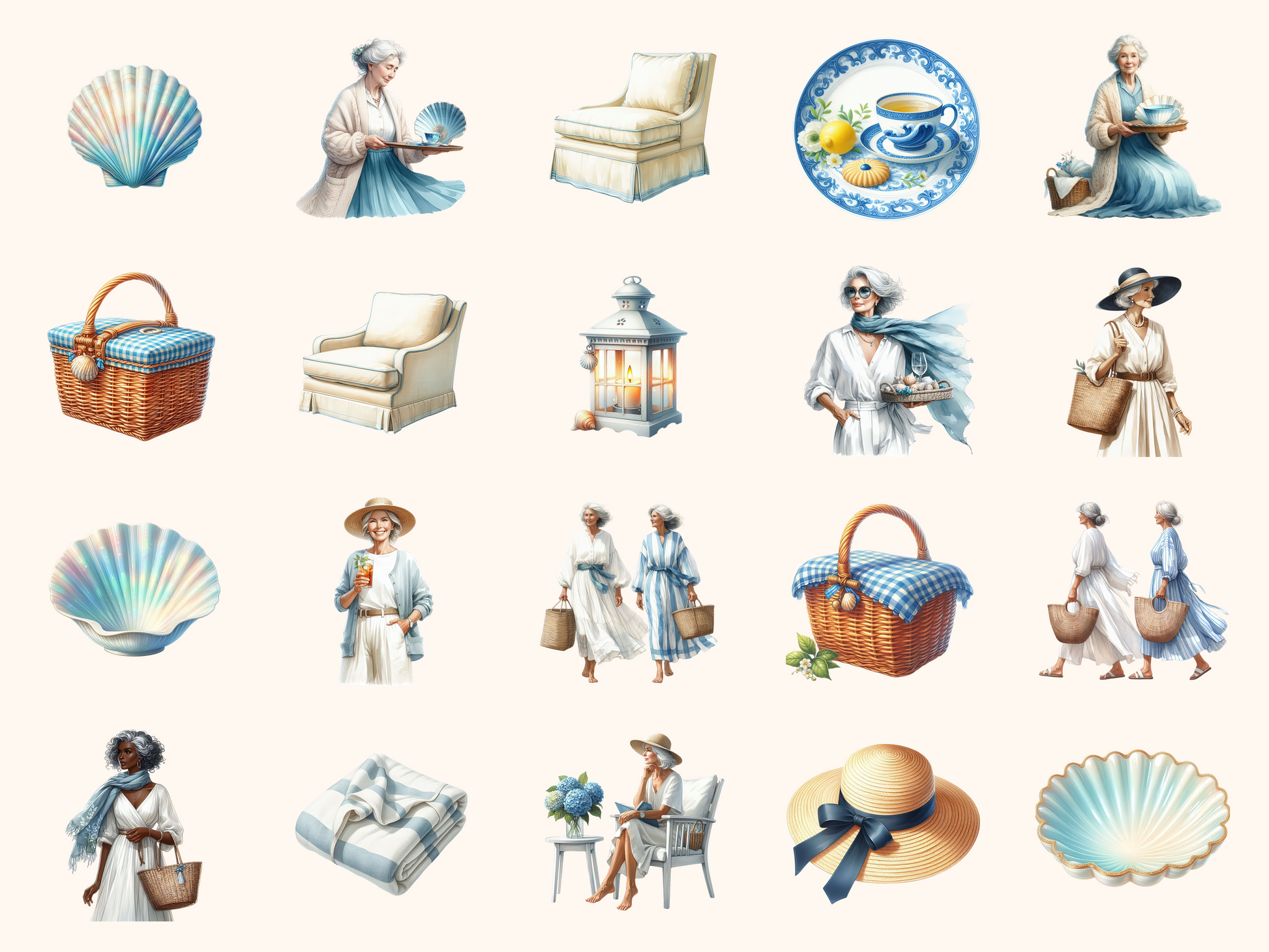 Coastal Grandmother Clipart