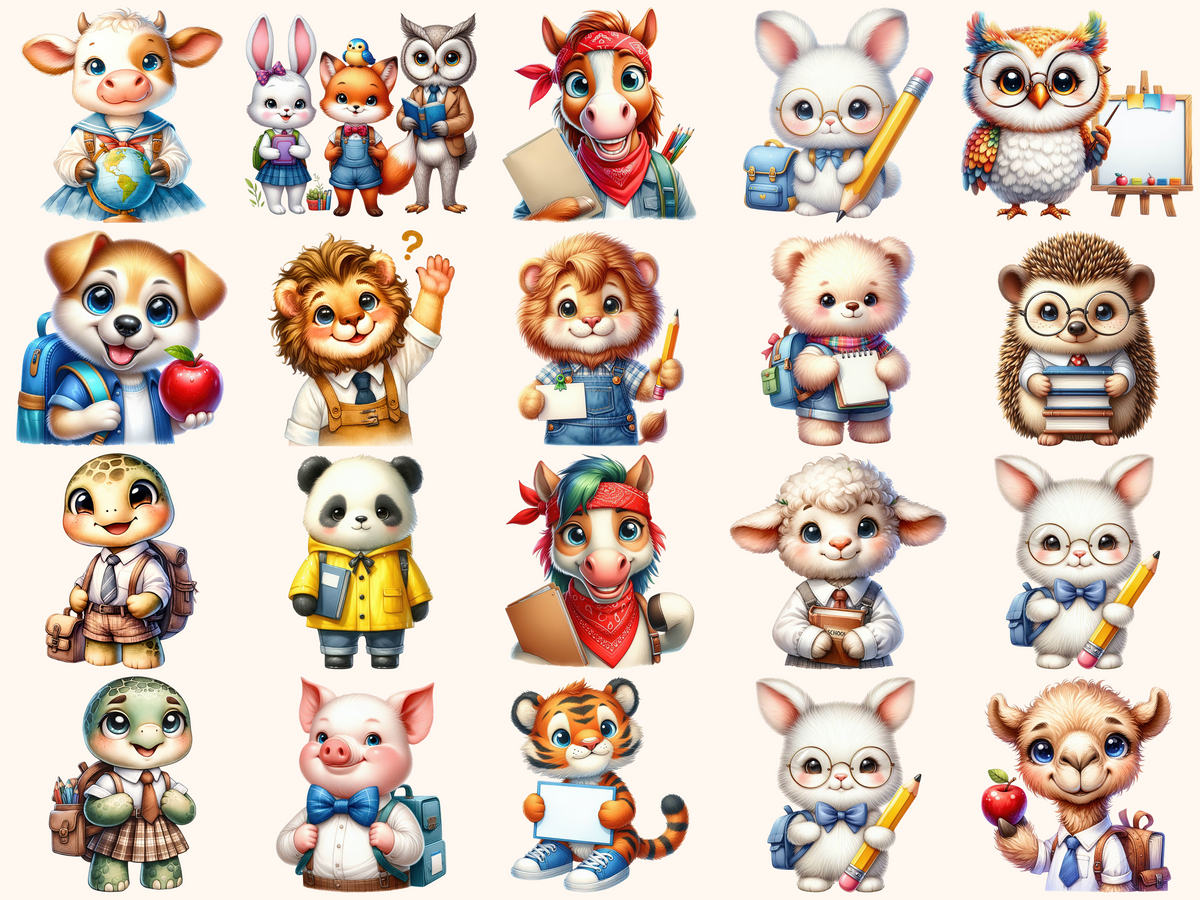School Animals Clipart