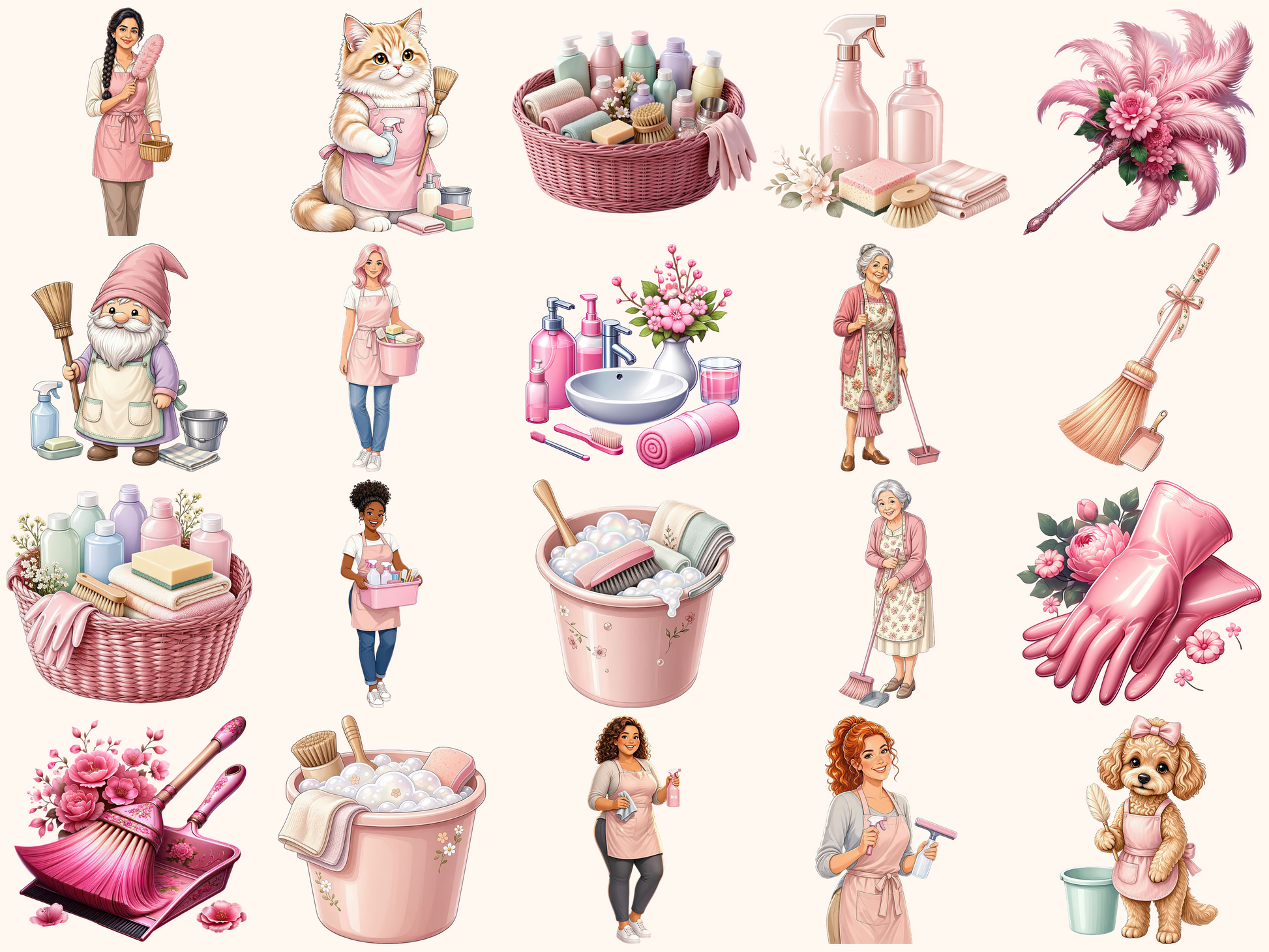 Pink Cleaning Clipart