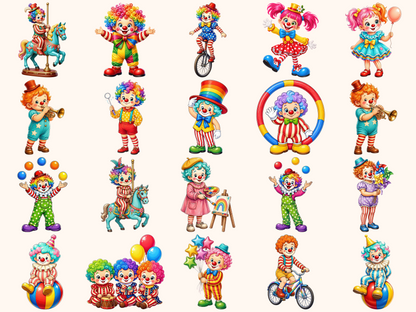 Kid Clowns Clipart