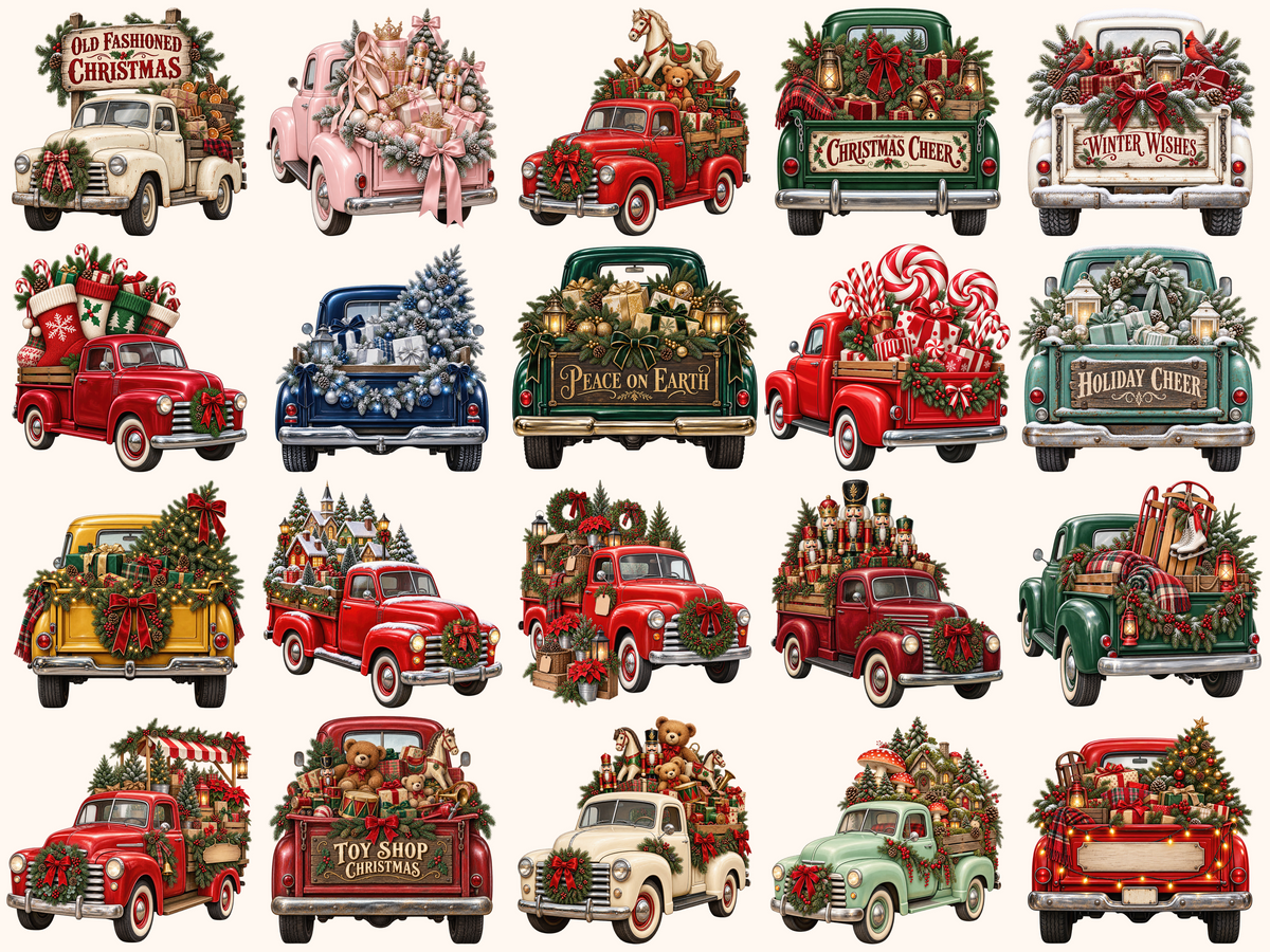 Christmas Trucks Clipart