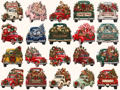 Christmas Trucks Clipart