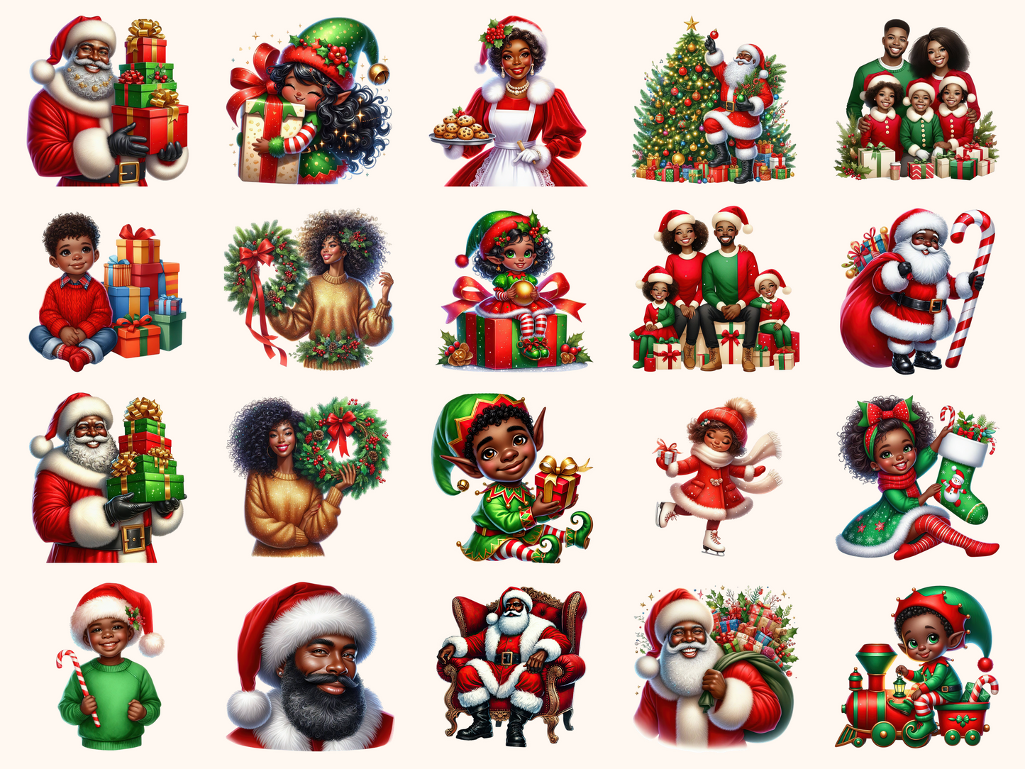 African American Christmas Clipart