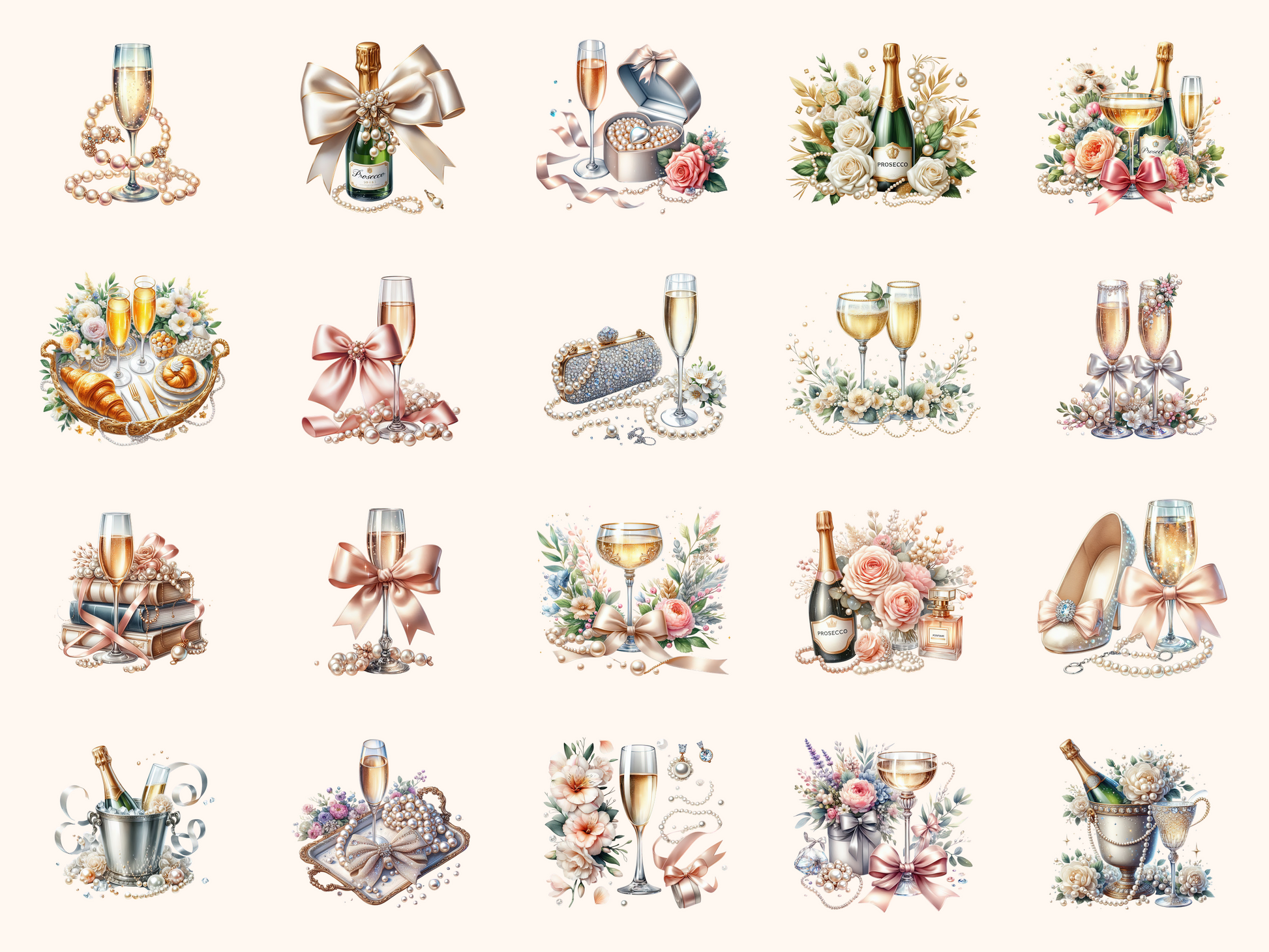 Pearls & Prosecco Clipart