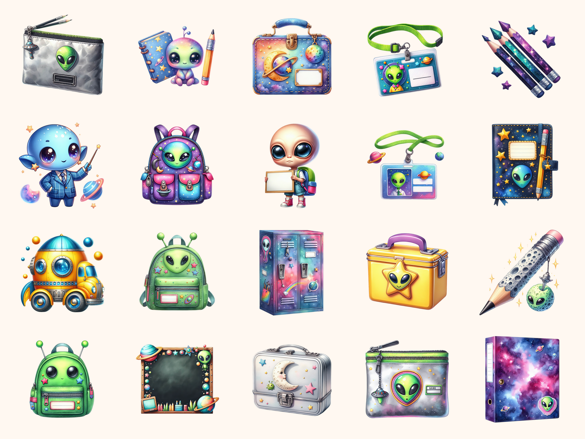 Alien School Clipart