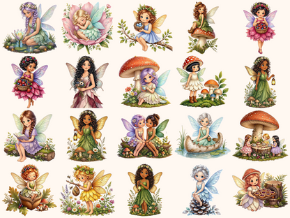Little Forest Fairies Clipart