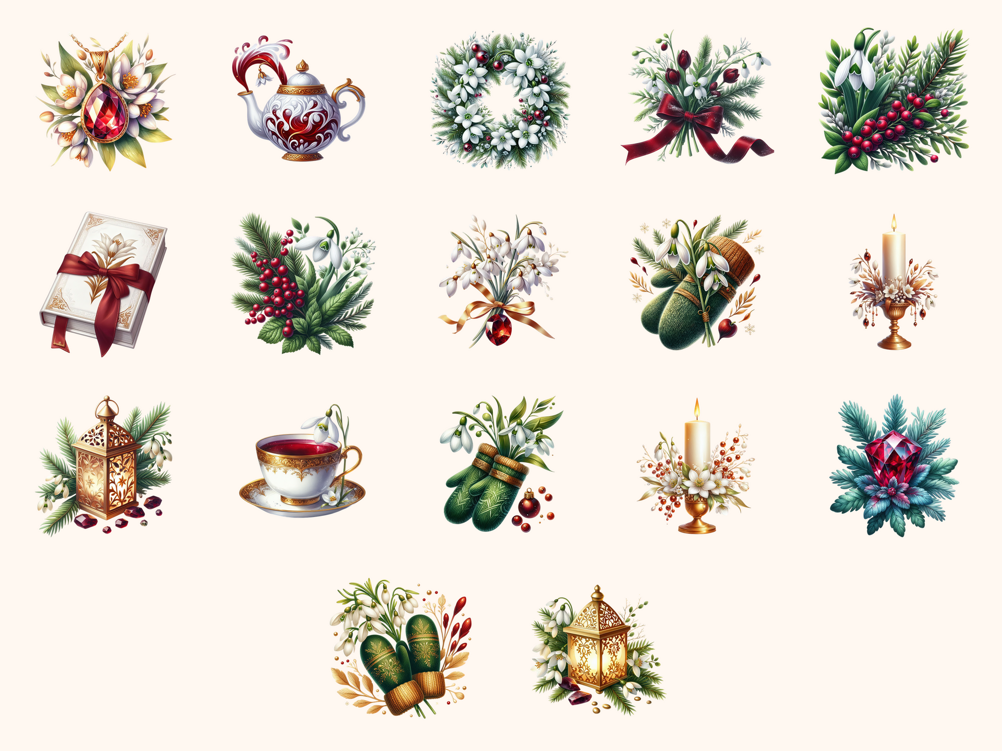 Garnet & Snowdrop Clipart