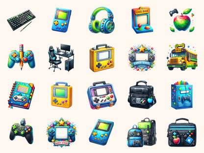 Gamer Back to School Clipart