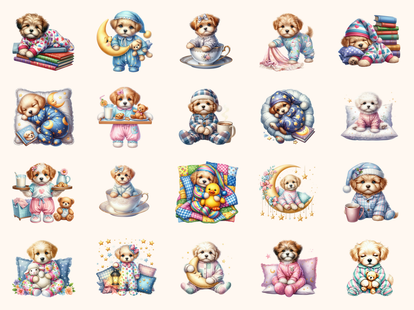 Pajama Puppies Clipart