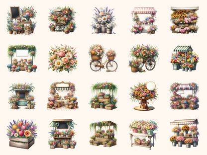 Flower Market Stand Clipart