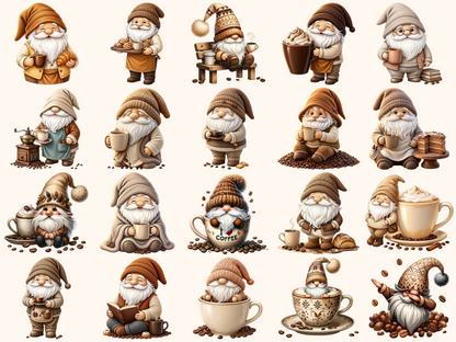 Coffee Gnomes Clipart