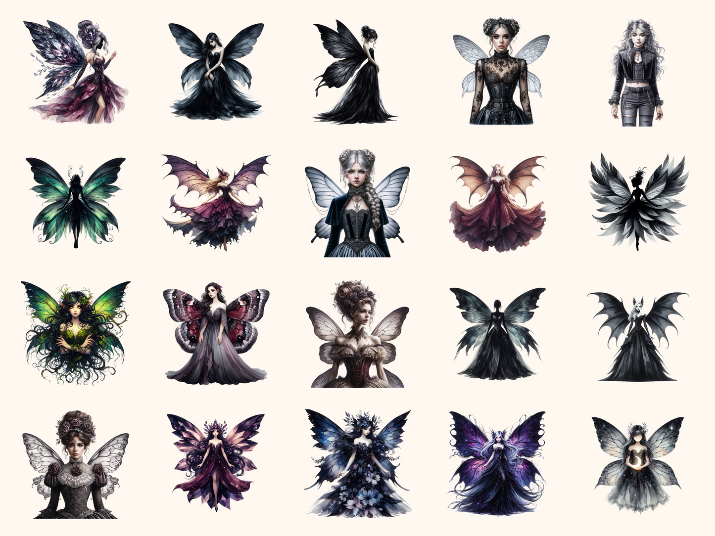 Dark Fairies Clipart