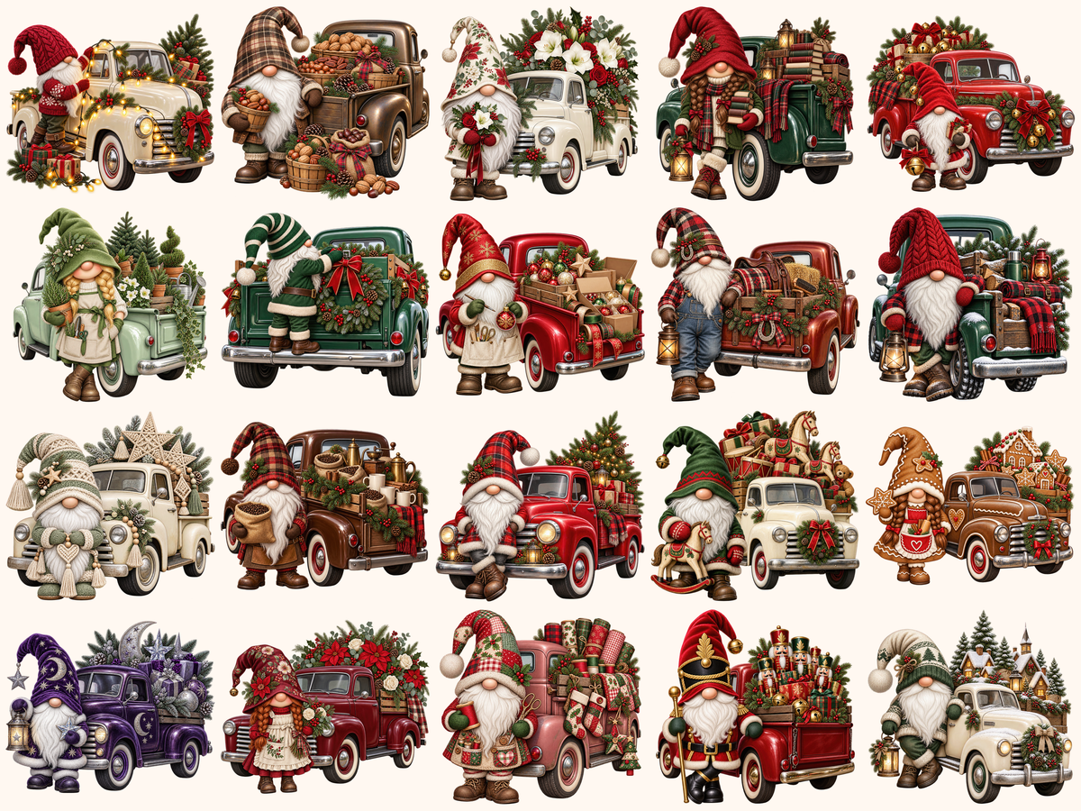 Christmas Truck Gnomes Clipart — listing preview 3