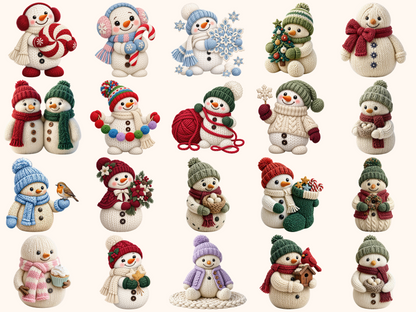 Knitted Snowman Clipart