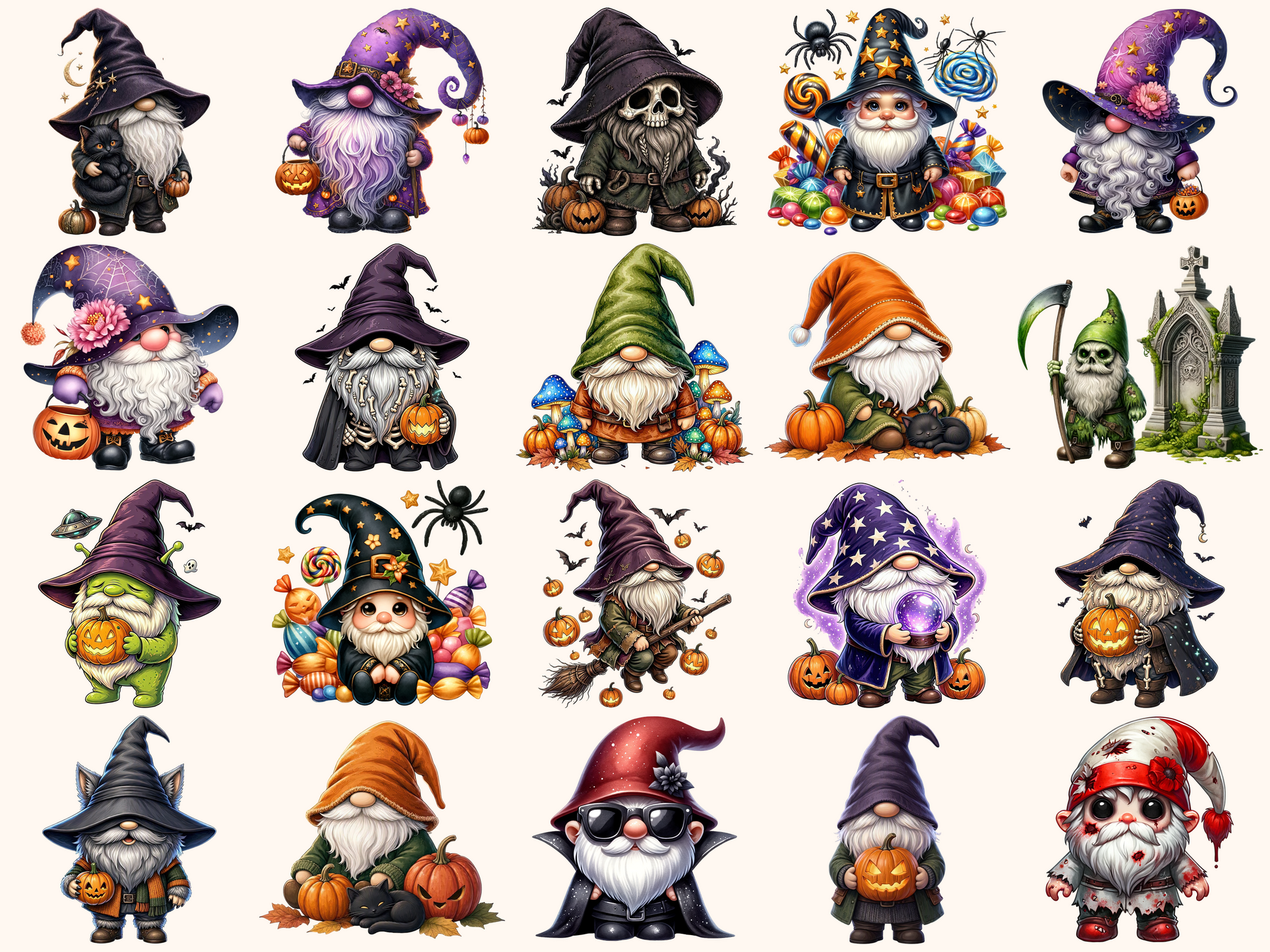 Halloween Gnomes Clipart