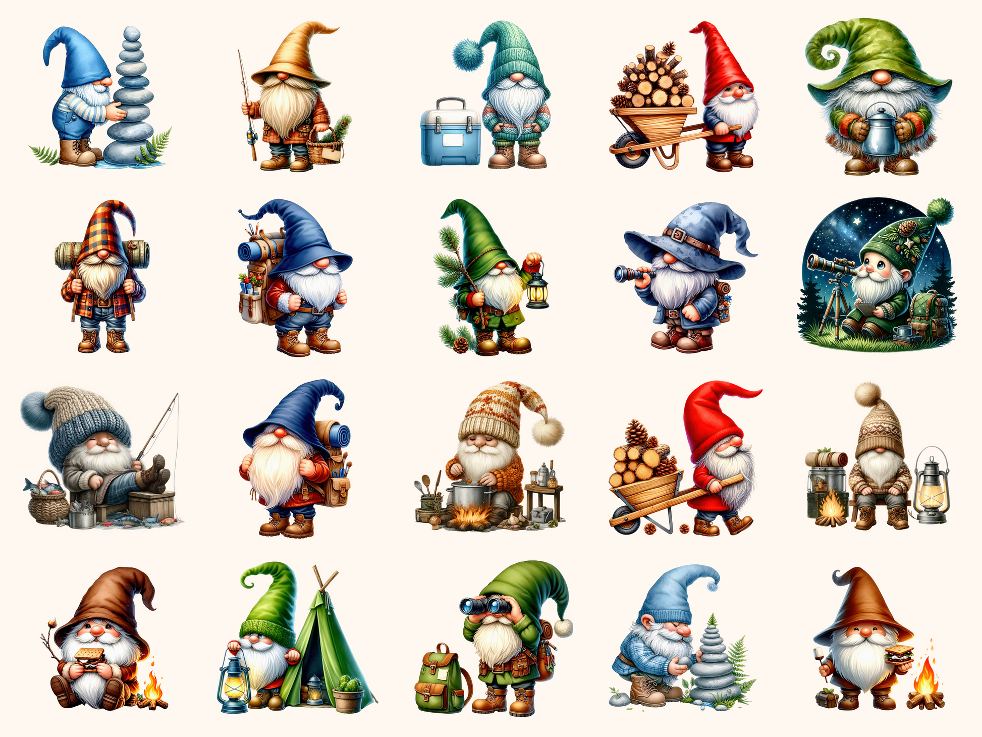 Camping Gnomes Clipart
