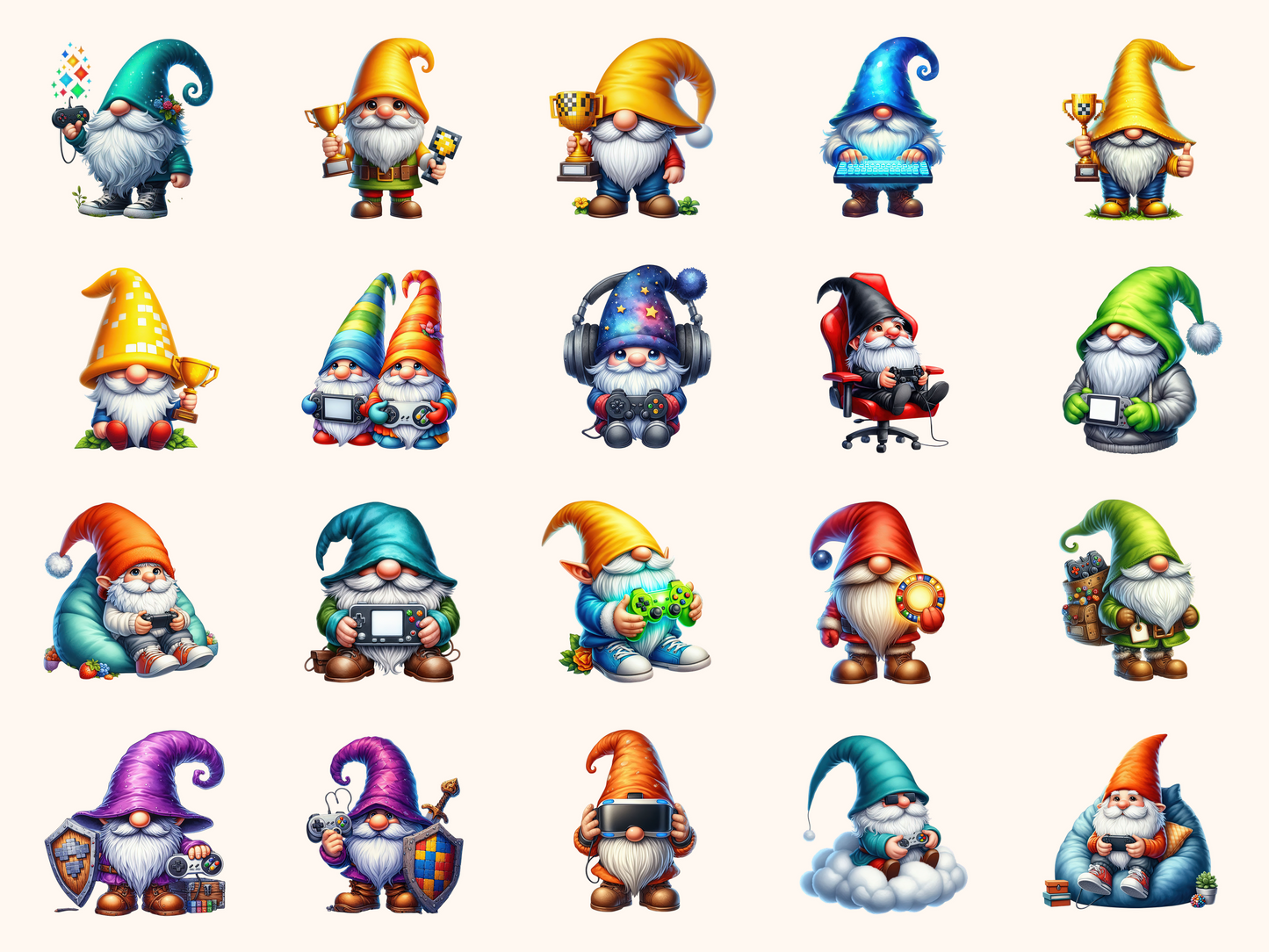Gamer Gnomes Clipart