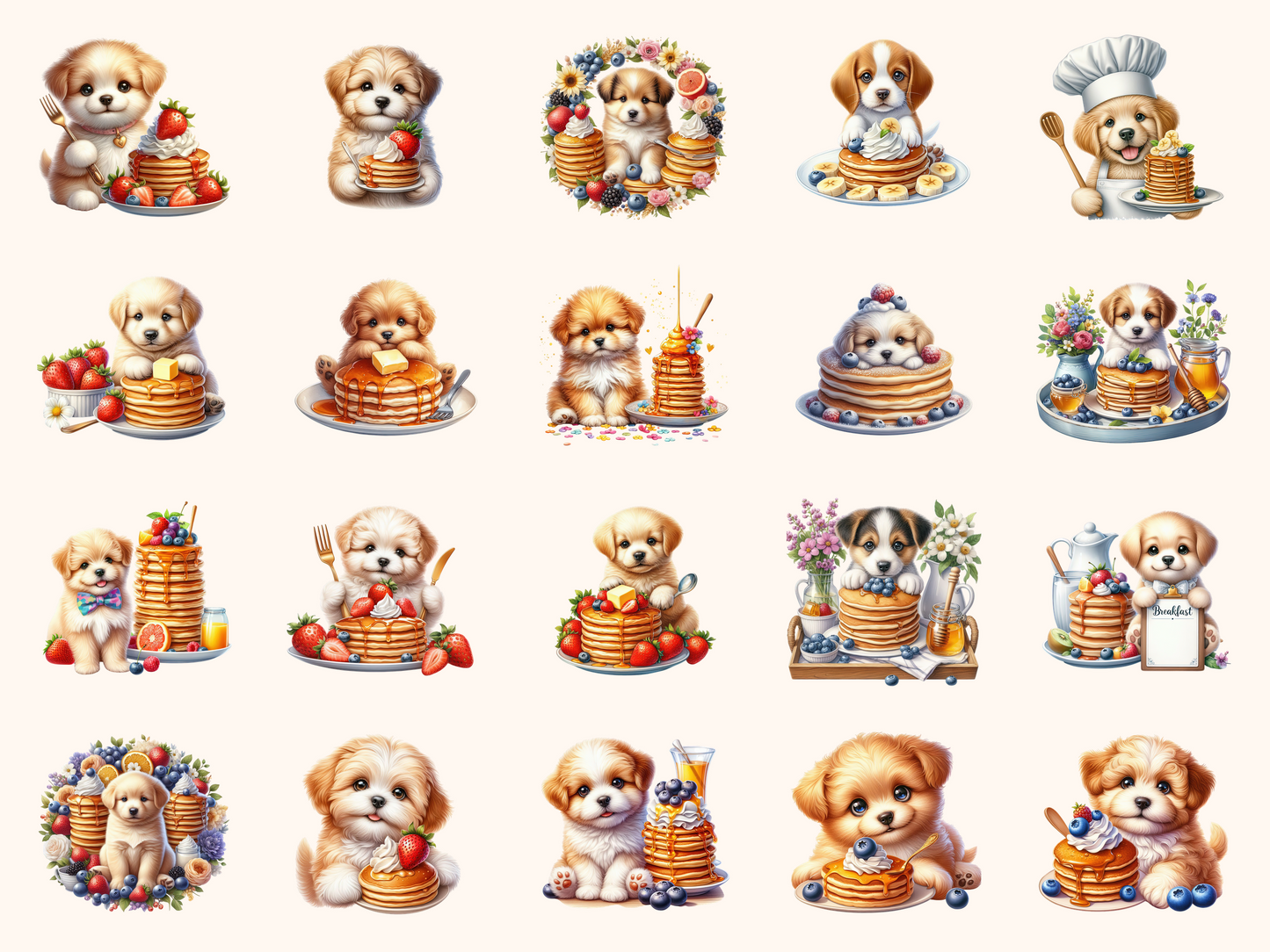 Pancake Puppies Clipart