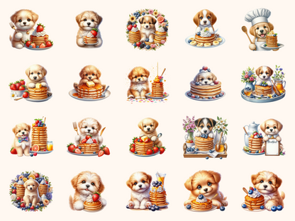 Pancake Puppies Clipart