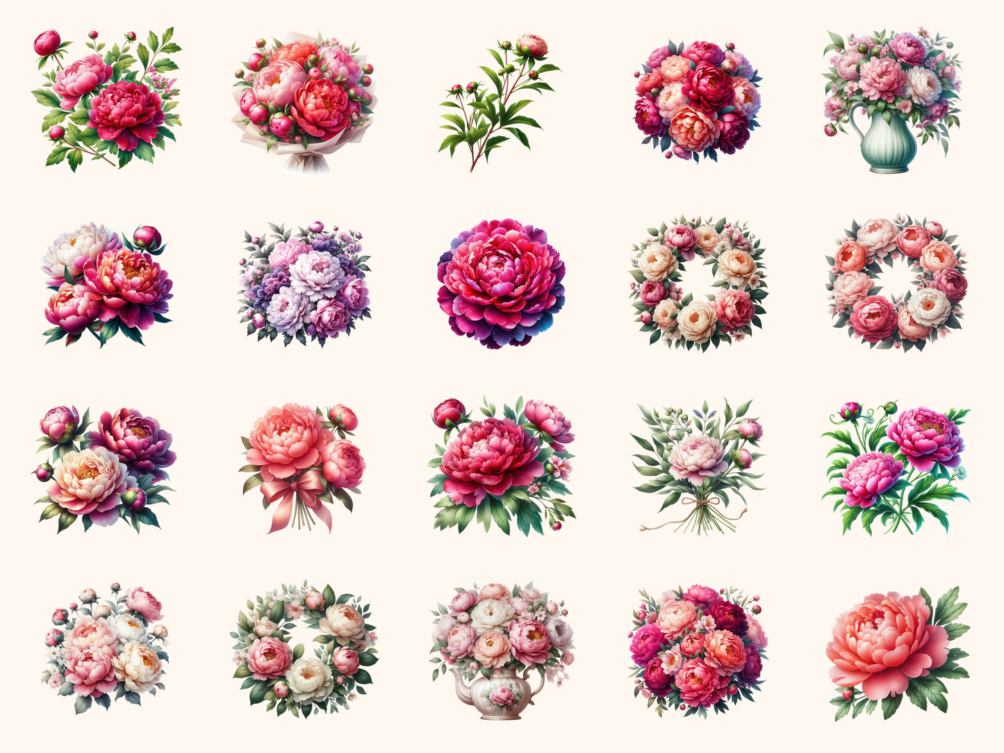 Peonies Clipart
