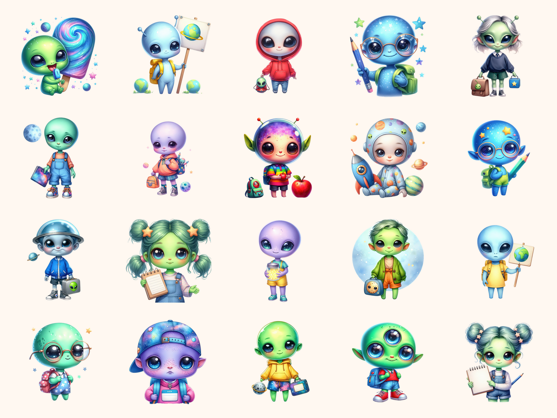 Alien Kids Clipart