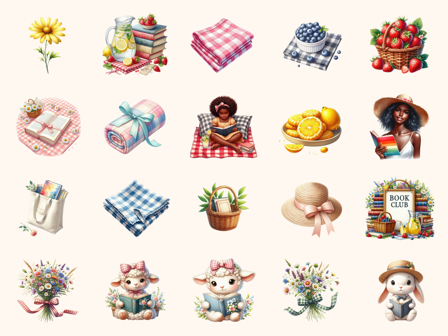 Book Club Picnic Clipart