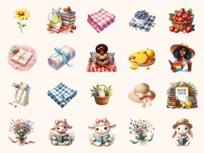 Book Club Picnic Clipart