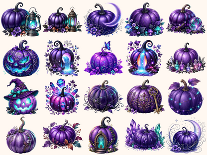 Violet Pumpkins Clipart