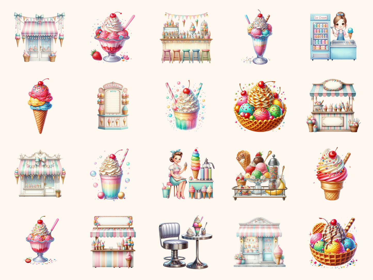 Ice Cream Shop Clipart