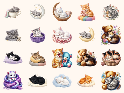 Sleepy Cats Clipart