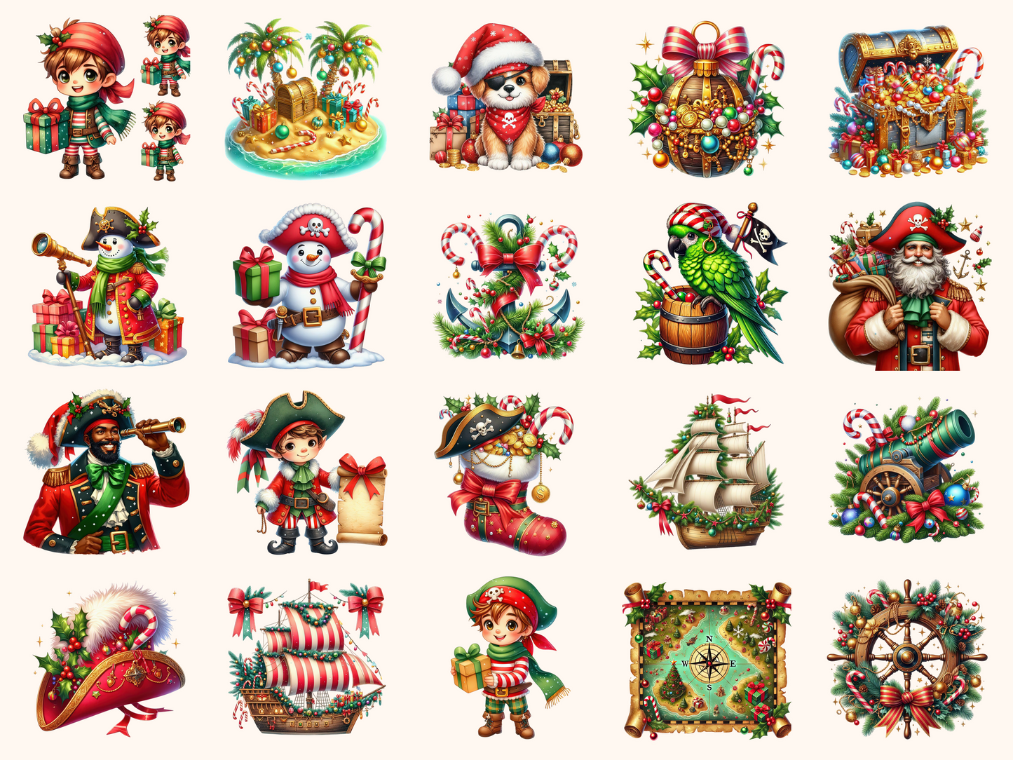 Christmas Pirates Clipart