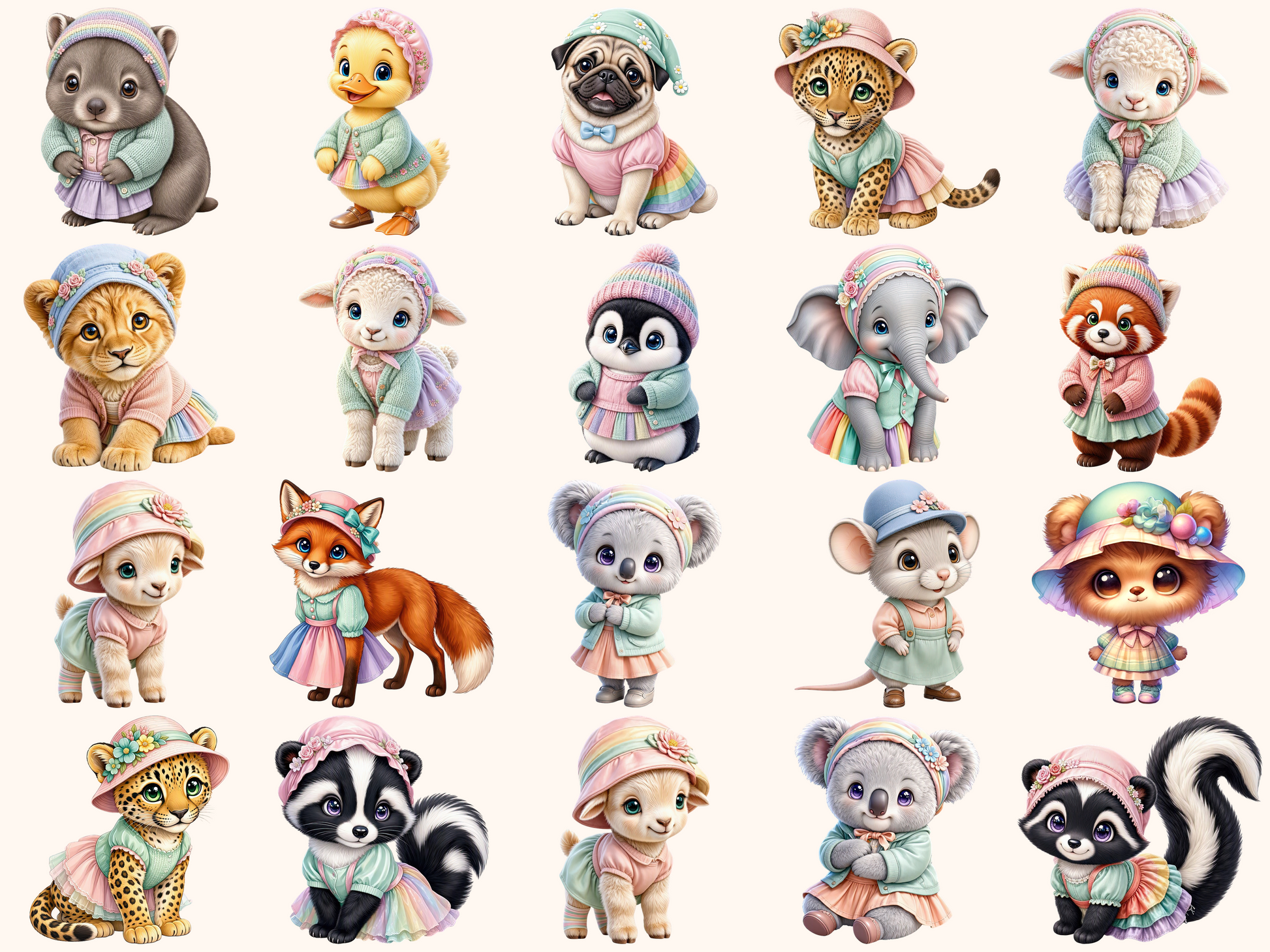 Colorful Animals Clipart