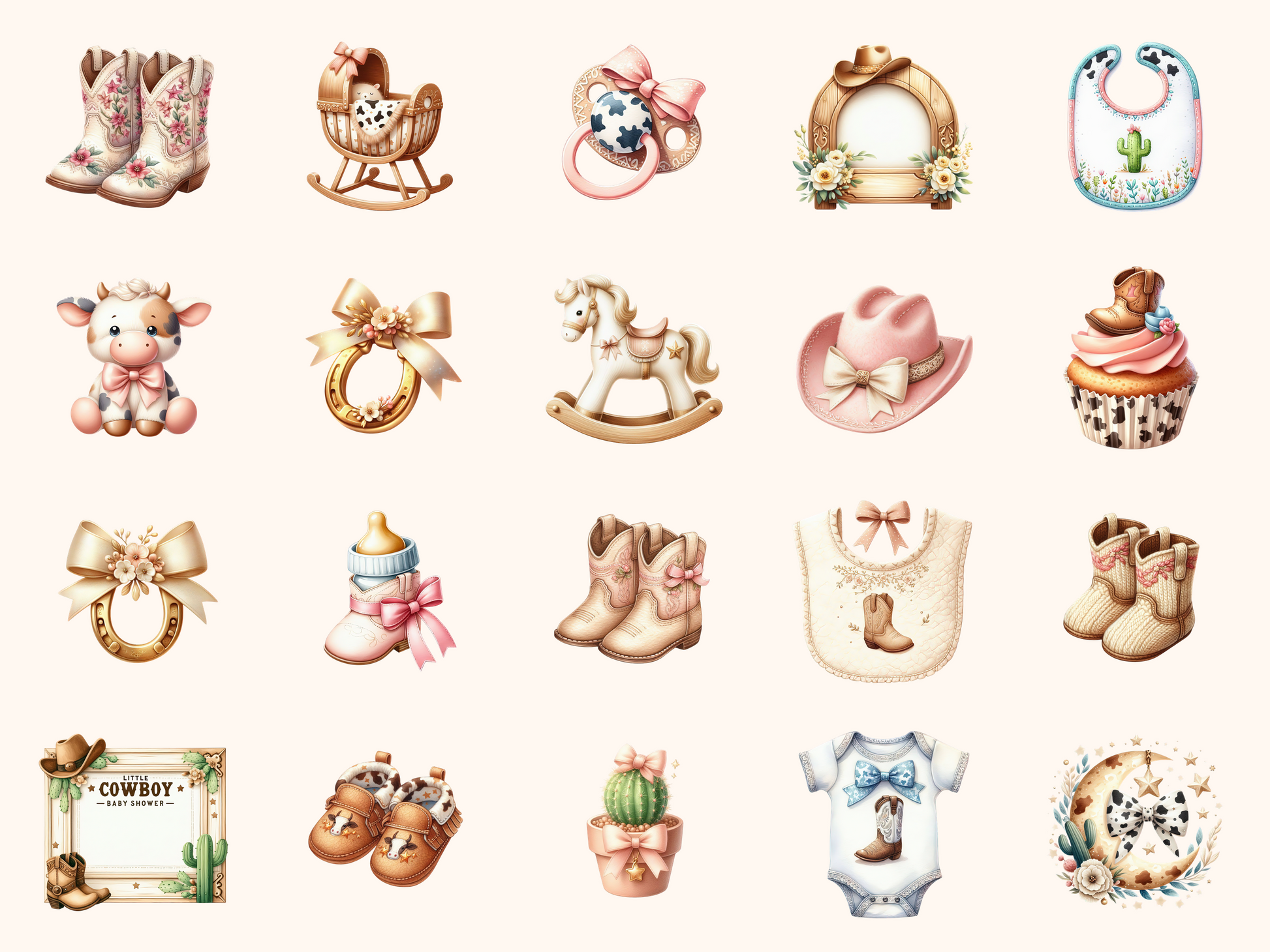 Western Baby Shower Clipart