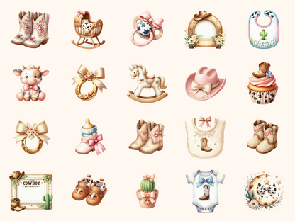 Western Baby Shower Clipart