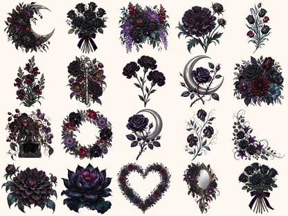 Gothic Flowers Clipart
