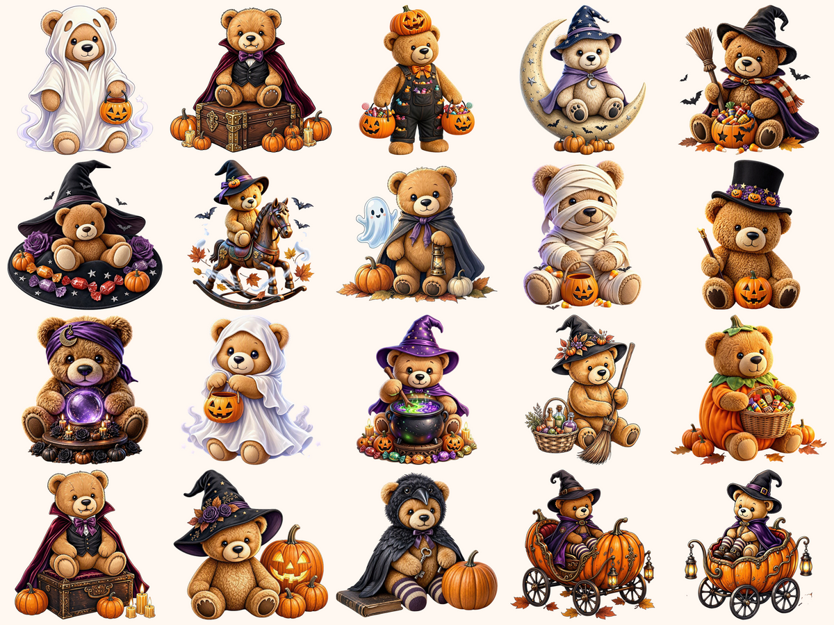Halloween Teddy Bears Clipart