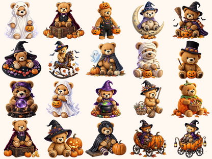 Halloween Teddy Bears Clipart
