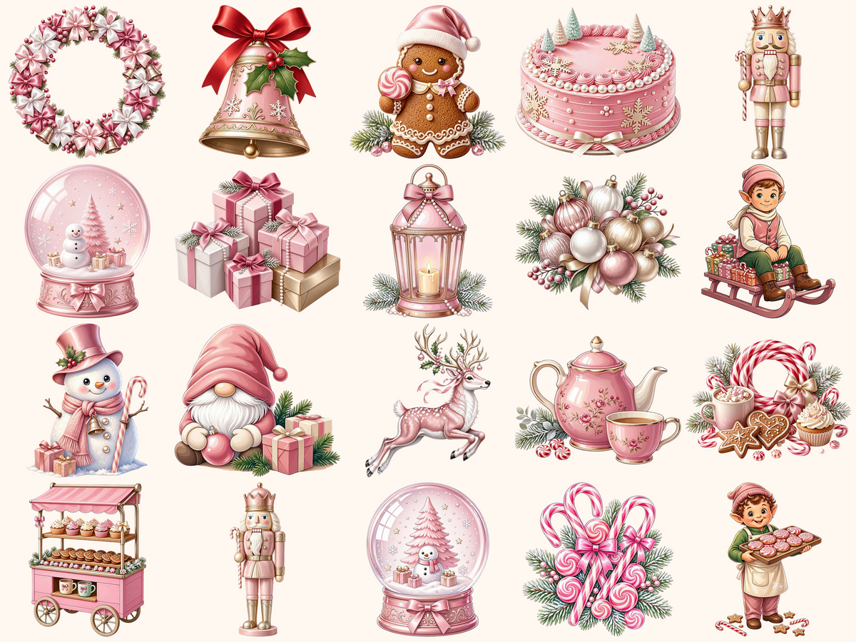 Pink Christmas Clipart