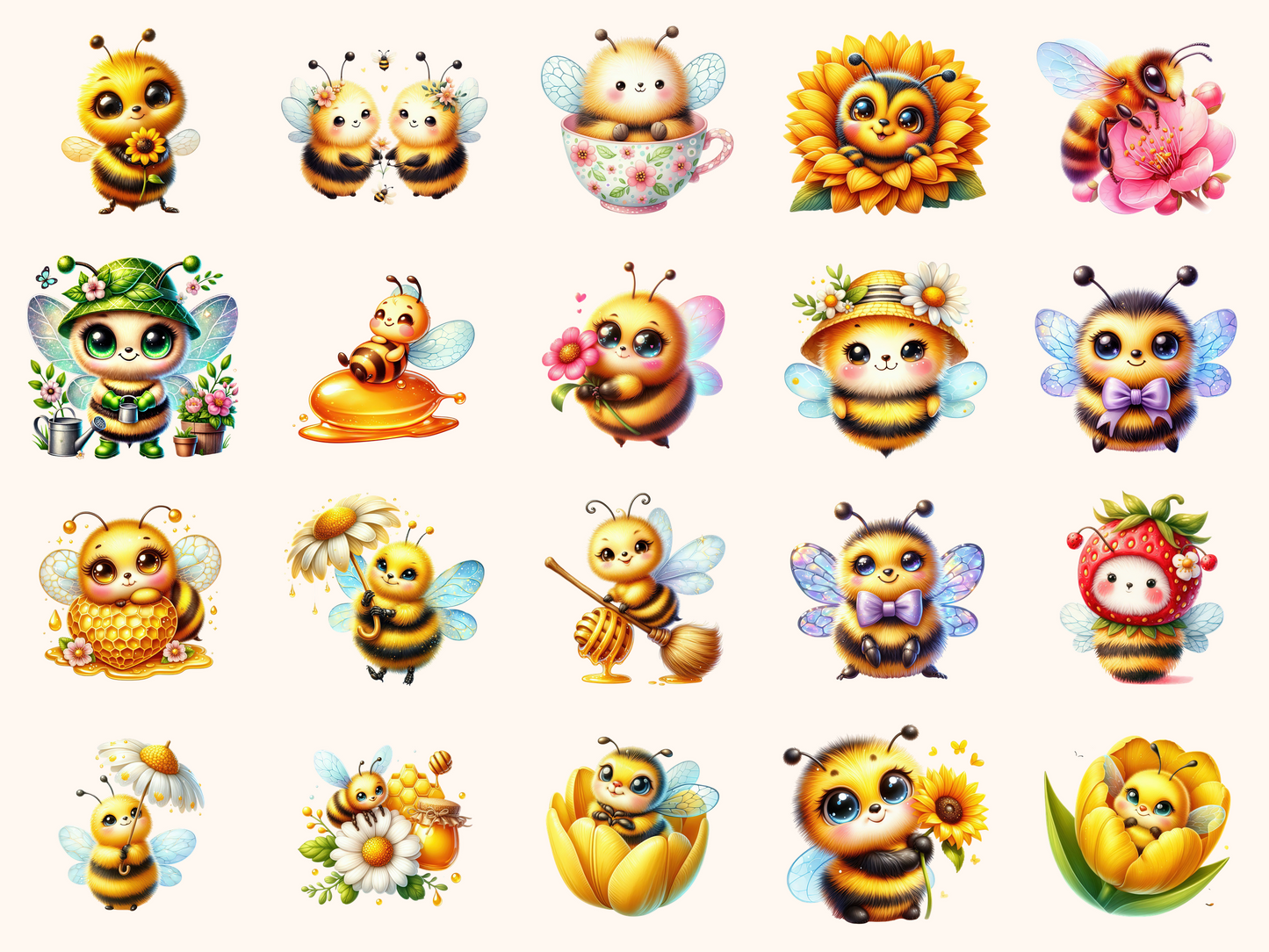 Cute Bees Clipart