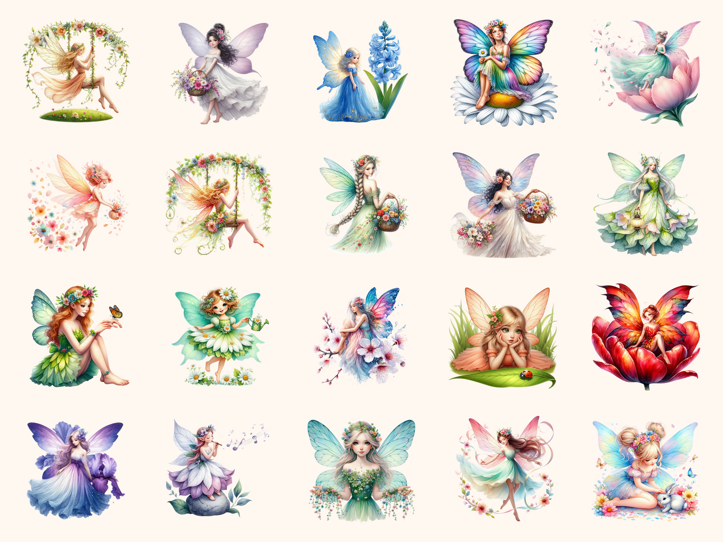 Spring Fairies Clipart