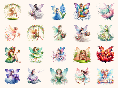 Spring Fairies Clipart