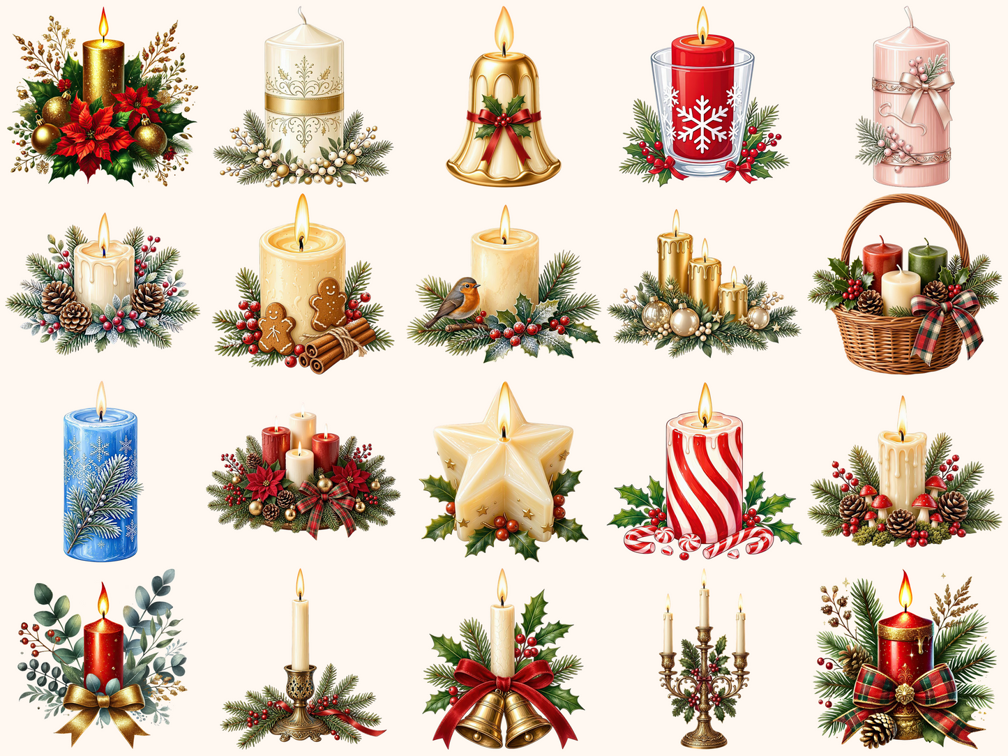 Christmas Candles Clipart
